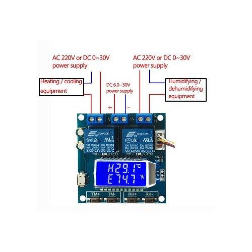 ماژول کنترلر دما و رطوبت دیجیتال مدل XY-TR01 